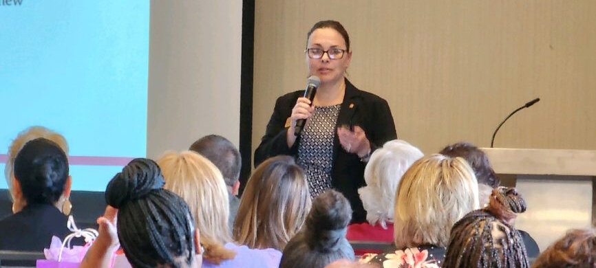 Stephanie presents to staff at RHF’s Regional Management conference.
