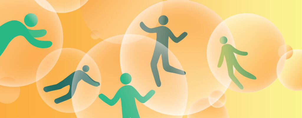 Graphic of people in bubbles